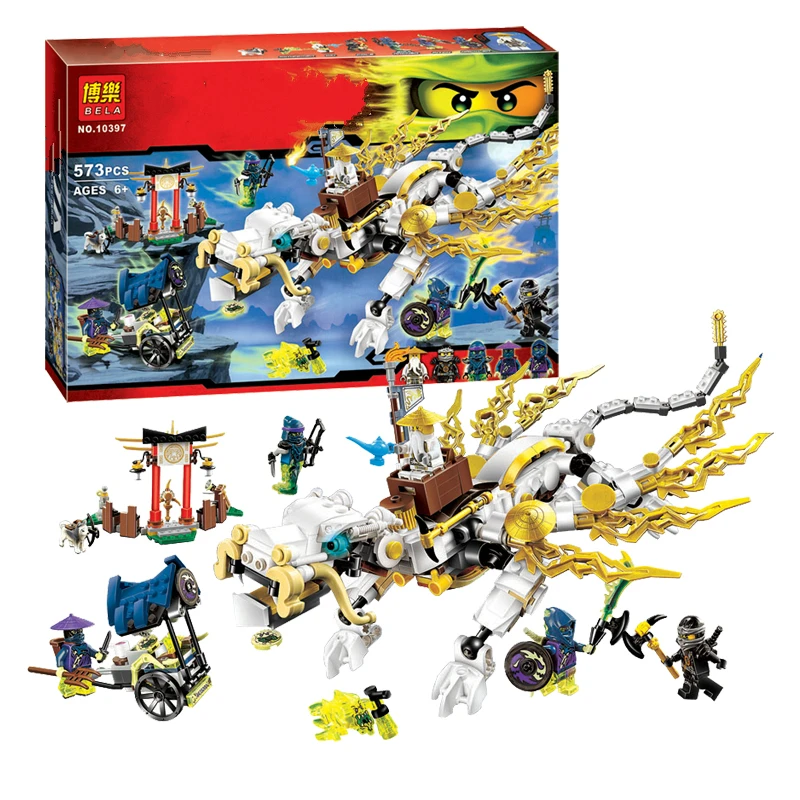 

575pcs 10397 Master WU Dragon Ninjagoe Thunder Swordsman Building Blocks Bricks Toys Compatible with Legoe
