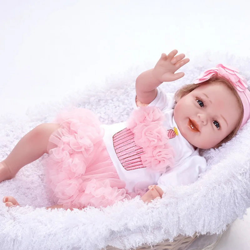 

2019 New 55cm reborn baby toy dolls soft silicone vinyl reborn baby girl dolls bebes reborn play house toys child plamates