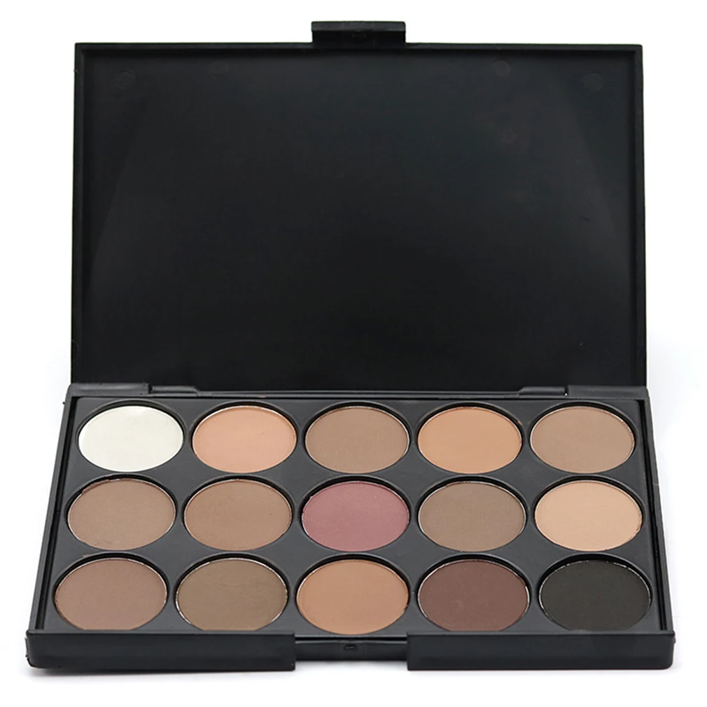 Professional Women Facial Makeup Cosmetic Eyeshadow Palette 15 Colors Smoky Natural Long Lasting Eyeshadow Palette Top