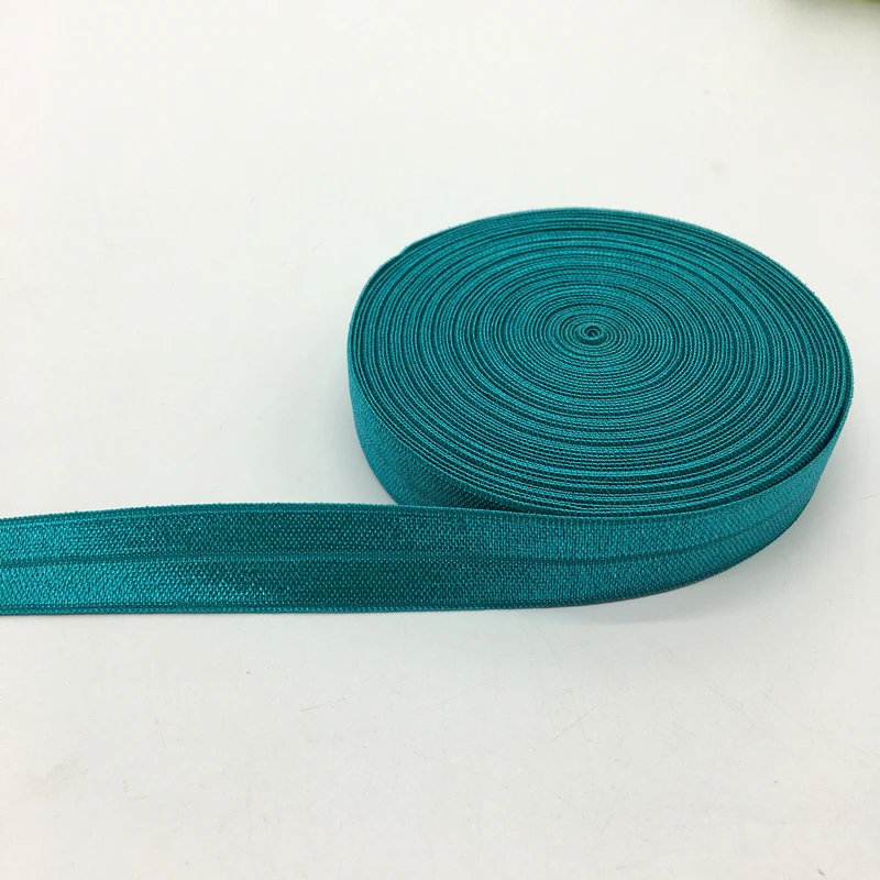 

5Yards 5/8"(15mm) Peacock blue Multirole Fold Over Elastics Spandex Satin Band DIY Lace Sewing Trim