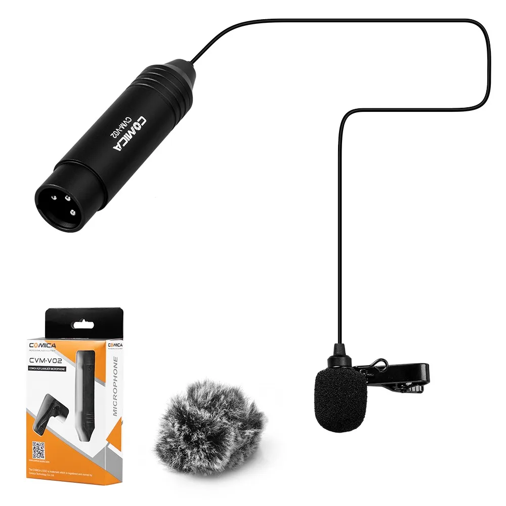 

Comica CVM-V02O XLR 48V Phantom Power Omnidirectional Lavalier Microphone for Canon Sony Panasonic with Windscreen and Windmuff