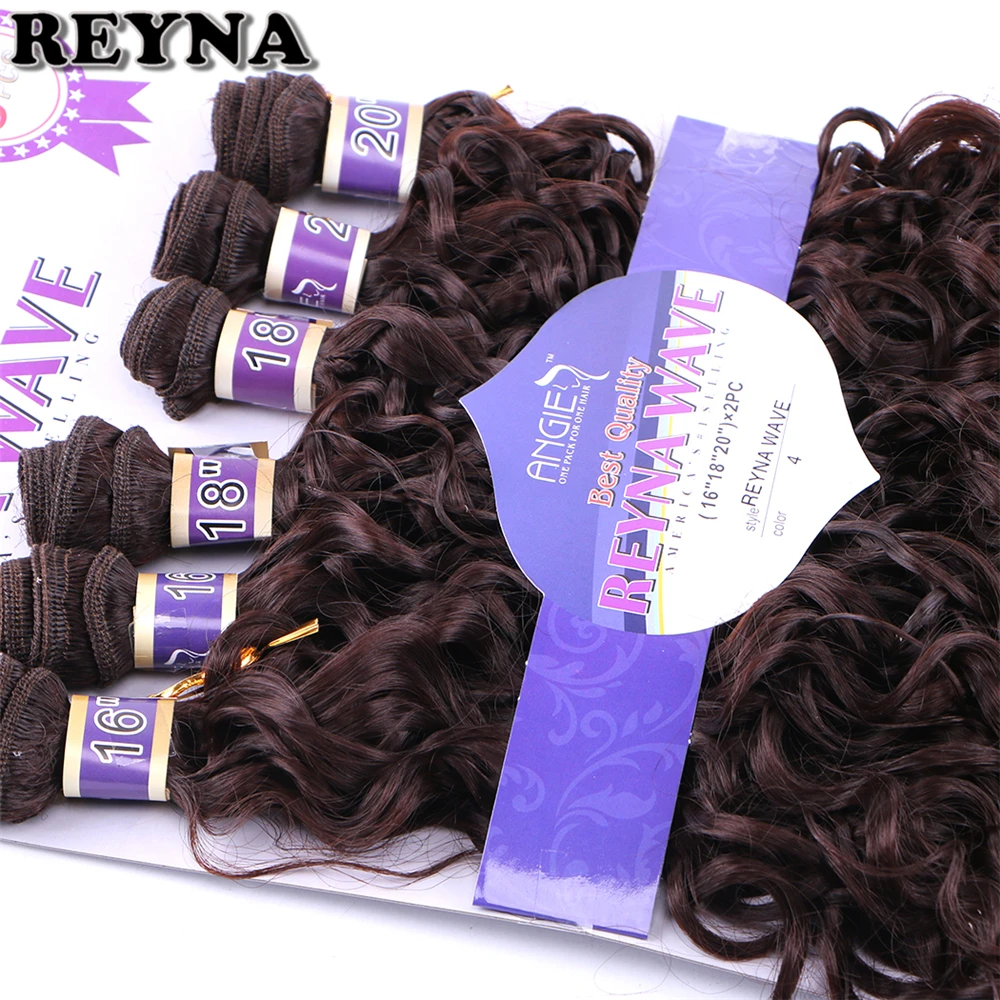 Reyna water wave hair bundle 6 pieces one set Synthetic hair extension tissage fiber hair weaving