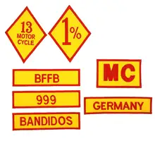 Parches bordados para ropa BFFB MC de Alemania, parches adhesivos para ropa punk de motorista, accesorios para ropa, insignia, 1%