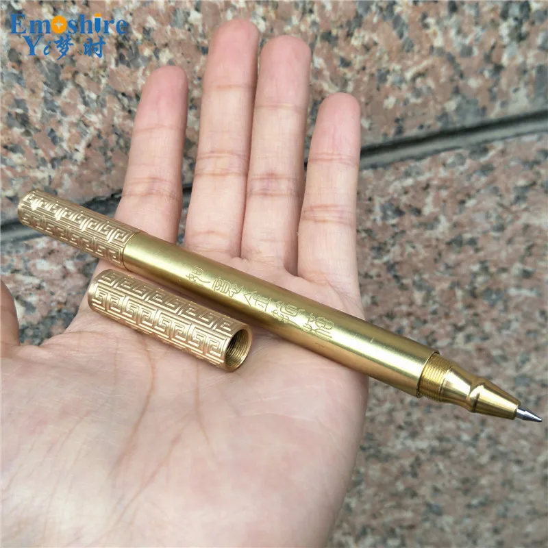 Emoshire Gold cuff stick pen pen handmade brass pen high - end gift metal signature pen original design (3)