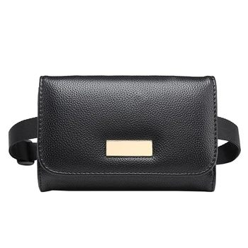

New Brand Waist Bag Women Fashion Belt Wallet Bag Black PU Leather Solid Ladies Small Travel Bags Waist Packs Phone Coin Packet