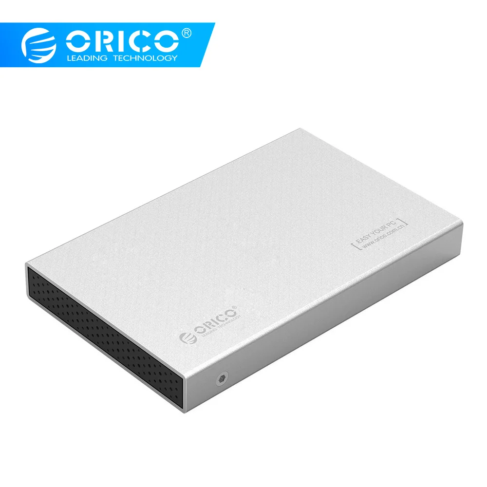 ORICO 2,5 дюймовый алюминиевый корпус USB3.0/type-C для внешнего жесткого диска 5 Гбит/с поддержка 7 мм и 9,5 мм-серебристый/серый