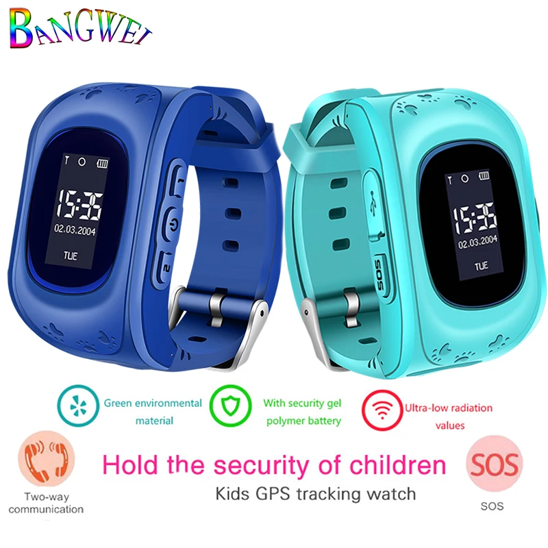 

BANGWEI 2018 NEW Kids Smart Watch Pedometer Waterproof Baby LED LBS positioning Watch SIM Call For Gift Children SmartWatch+Box