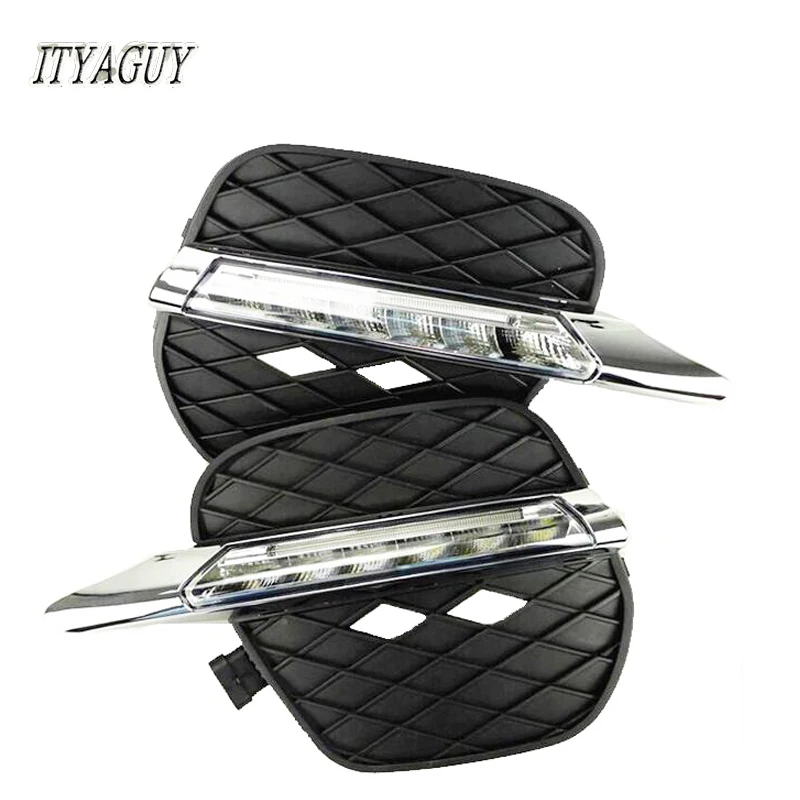 

Car styling 1 set For BMWs X5 2011 2012 LED Daytime Running Light Car DRL Kit white drl led Bumper Fog Lamp head light cover