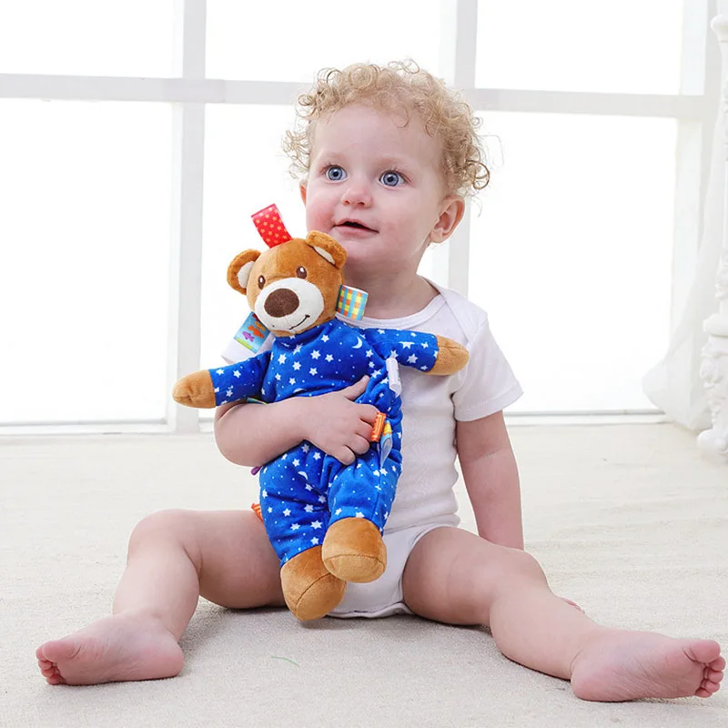 Plush Baby Rattle Toy Elephant Bear Doll Toys Rattles With Crisp Bell