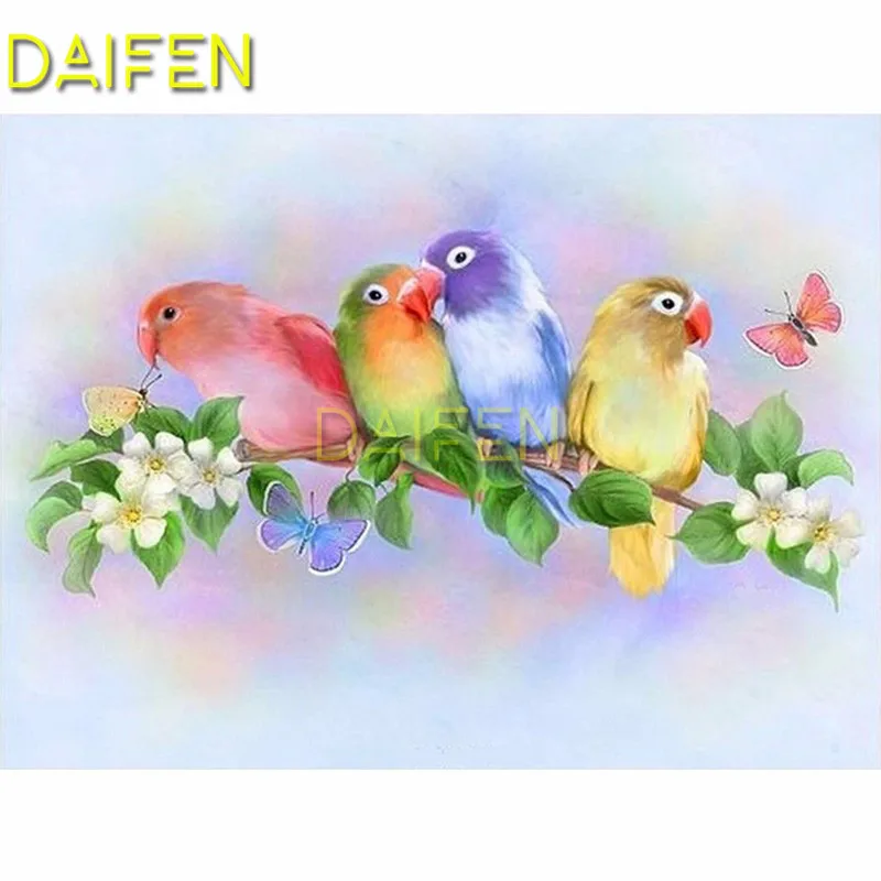

Full Square Diamond embroidery Cross stitch colorful parrot Gardenia butterfly Full Round Diamond painting DIY 3D Diamond mosaic