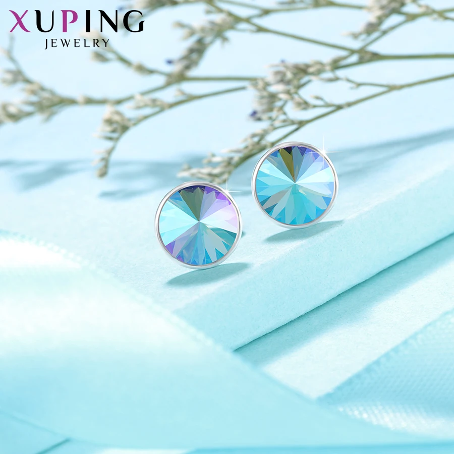 Xuping 8*8 мм серьги-гвоздики модные ювелирные изделия Кристаллы от Swarovski простая простота многоцветный Женские вечерние подарки M79/M80-20387