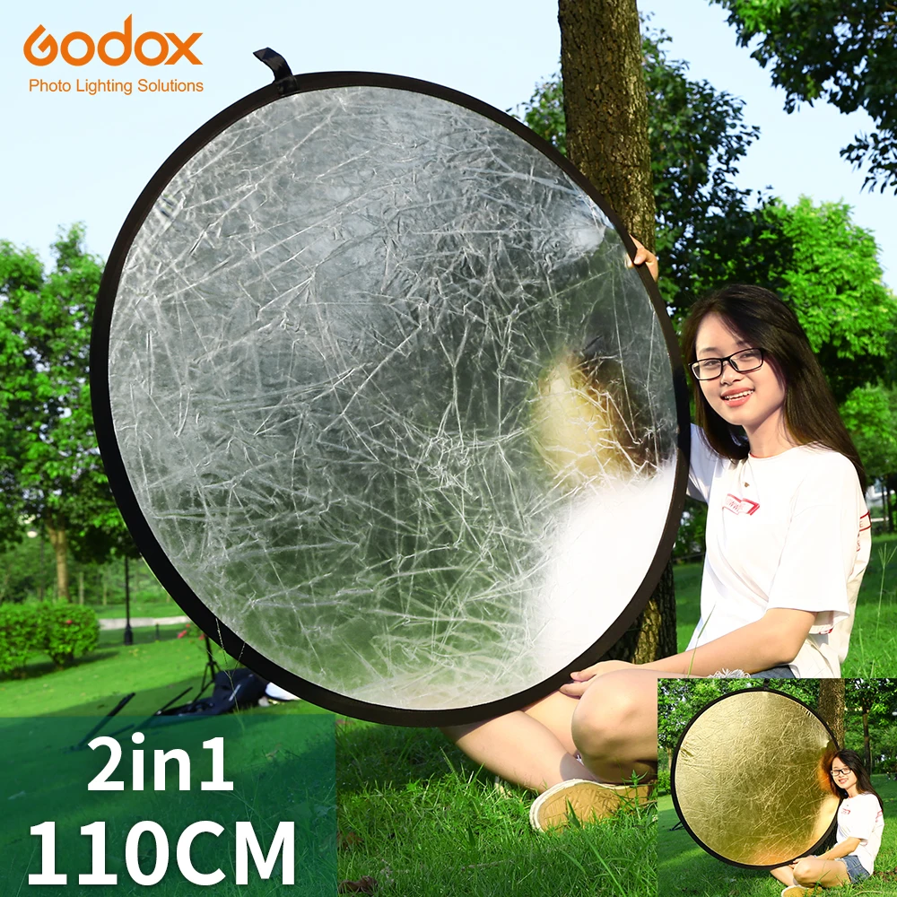 

Godox 43" 110cm 2 in 1 Portable Collapsible Light Round Photography Reflector for Studio Multi Photo Disc