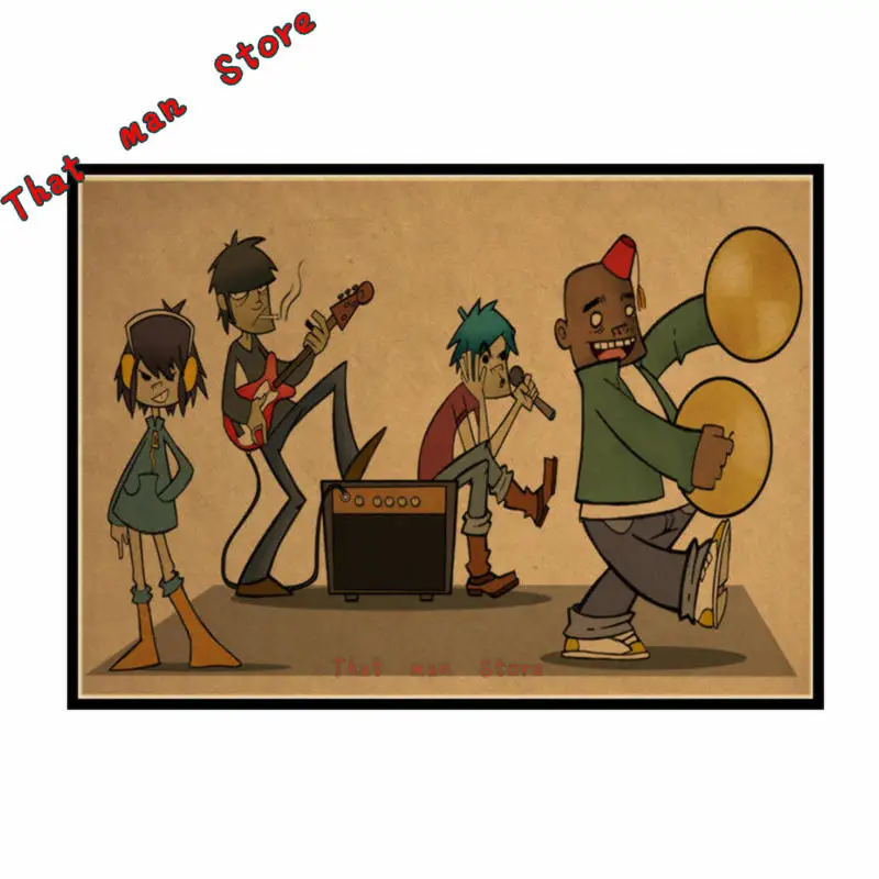 Художественный постер Gorillaz urchin в стиле хип хоп рэп рок Ранняя музыкальная лента