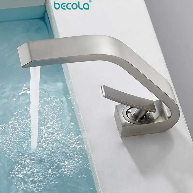 BECOLA الأزياء النحاس حوض صنبور نحى النيكل صنبور الحمام حوض الغرور سفينة الساخن الباردة صنبور المياه حوض خلاطات الحنفية 6101 -11