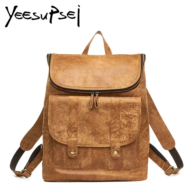 

YeeSupSei Women Backpack Youth Small Solid Casual Backpack Student School Bag Teenage Girl Vintage Laptop Bags Rucksack Mochila