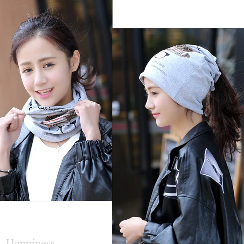 

Hat And Scarf Set New Fashion Autumn Hats For Women Knitted Slouchy Beanies Girls' Bonnet Chunky Hats Warm Female Cap Wholesale