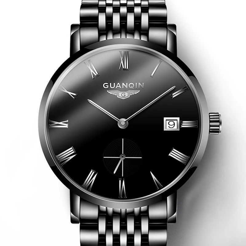

GUANQIN new watch men business Automatic date clock men Ultra-thin men's watches top brand luxury waterproof Relogio Masculino
