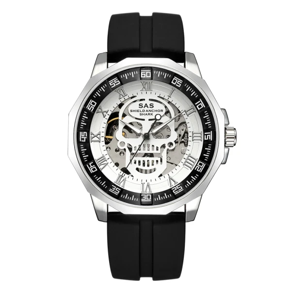 Мужские механические часы со скелетом, мужские часы со скелетом, мужские часы s, Топ бренд, Роскошные мужские часы, relogio masculino, reloj hombre - Цвет: black 1