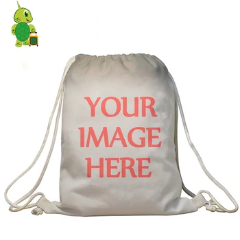 

Customize Your Image Drawstring Bag 3D Printed Backpack for Teenage Boys Girls School Bags Softback Travel Rucksack Hsopping Bag