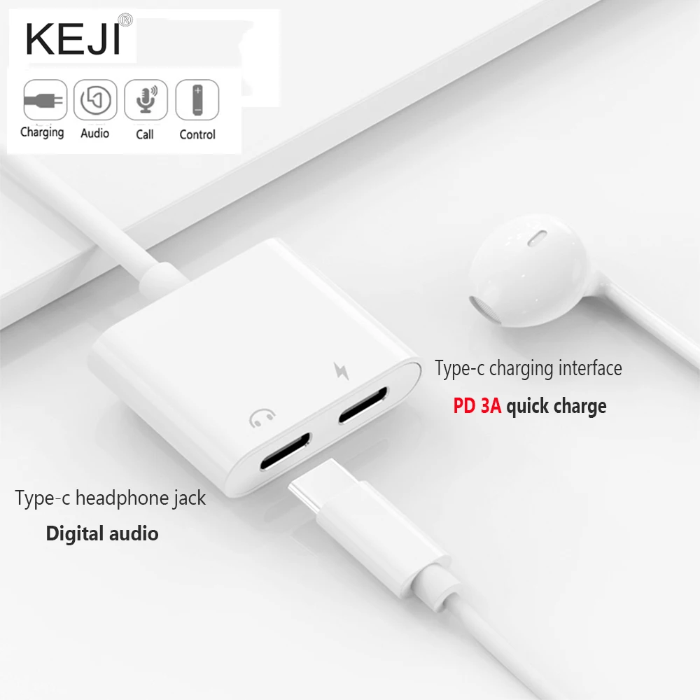 Usb type C к type-C+ 3,5 мм или двойной сплиттер type-C Кабель-адаптер для huawei Google наушники AUX конвертер 3A Быстрая зарядка