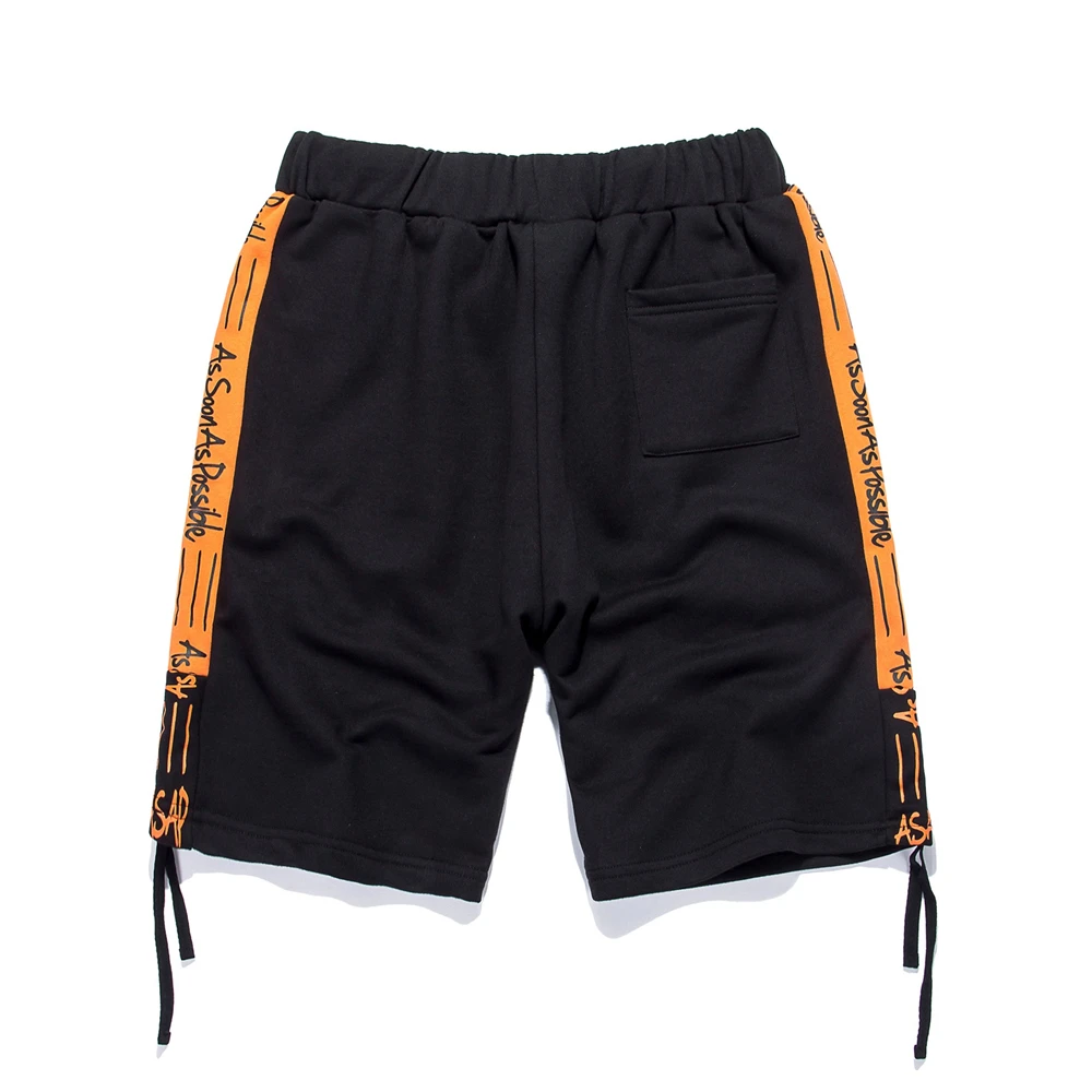 Летние мужские брендовые шорты tide модные уличные трендовые буквы строчка на талии с прямой печатью хлопчатобумажные спортивные шорты