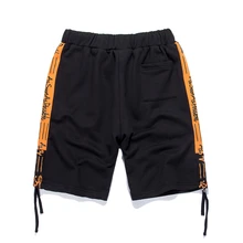 Летние мужские брендовые шорты tide модные уличные трендовые буквы строчка на талии с прямой печатью хлопчатобумажные спортивные шорты