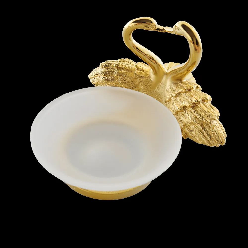 Bathroom Hardware Set Kit Accessories Wall Shelf Towel Bar Rack Rail Robe Hanger Toilet Brush Paper Holder MB-0969A Swan Gold,toilet paper holder