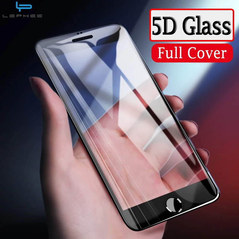 

LEPHEE Full Cover 5D Glass for iphone 7 Plus 4D 3D Curved Tempered Glass for iPhone 7 iPhone 6 6s 8 Plus X Screen Protector XS X
