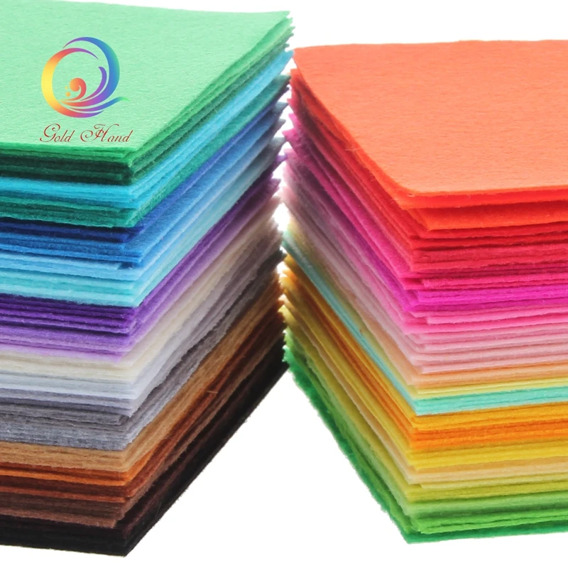 Felt craft fabric Haisen Nonwoven Felt Fabric Bundle 1mm Thickness Polyester Felt Cloth of Home Decoration Sewing Dolls & Crafts 40pcs 10x15cm
