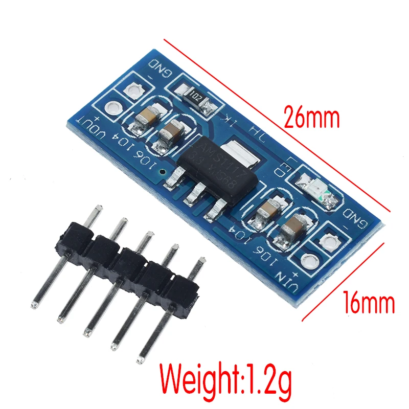 5PCS 2.5-5V TO 1.2V For DC-DC Step Down Power Supply Buck Module AMS1117-1.2V 5PCS 2.5-5V TO 1.2V For DC-DC Step Down Power Supply Buck Module AMS1117-1.2V