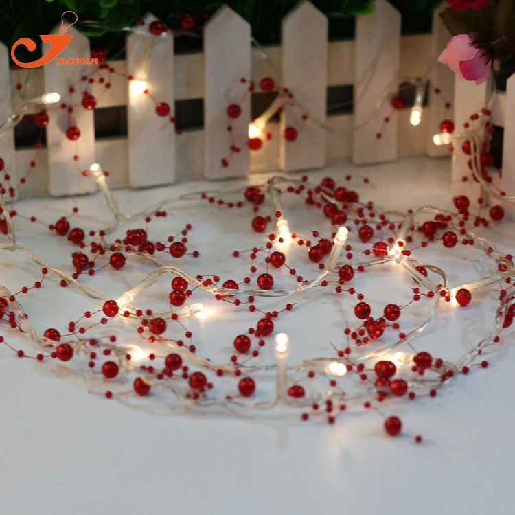 Cuenta guirnalda LED cadena luces rojo iluminación fiesta boda lámpara jardín hogar lumieres luces lumere vacaciones ocio luz