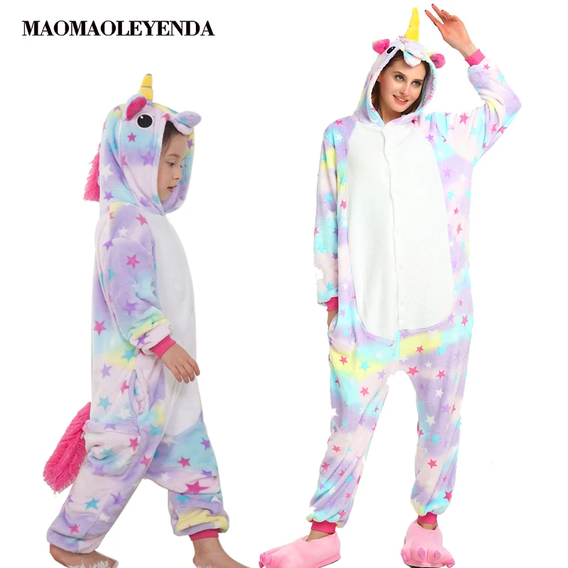 

Kids Unicorn Pijama Adult Winter Pyjama Sleepwear For Women Boys Cartoon Homewear Onesie Kigurumi Pajamas Set Baby Girls Clothes