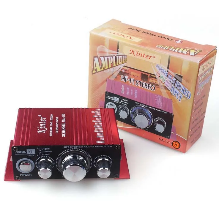 Кольцо 4 шт./лот Kinter MA170 Hi-Fi Stereo Mini Автомобильный усилитель CD DVDer AMP Автомобильный усилитель, вход AUX