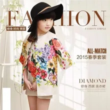 Вечерние Платья с цветочным принтом для девочек; vestido infantil Festa; праздничные платья и пальто для девочек из двух предметов с принтом бабочки