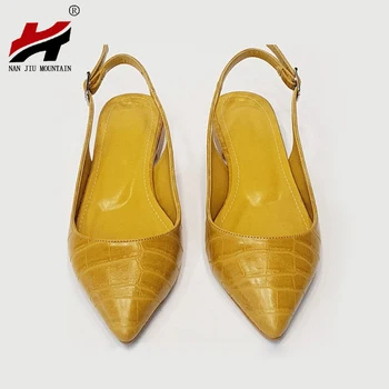 

NAN JIU MOUNTAIN Spring And Autumn Women's Flat-soled Shoes Back Tripper Belt Lapper Pure Simple PU Single Shoes