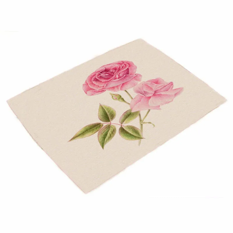 42x32 см Стильный цветок красивая роза печати стол коврик салфетки для свадебного стола столовые популярные украшения кухни - Цвет: 8
