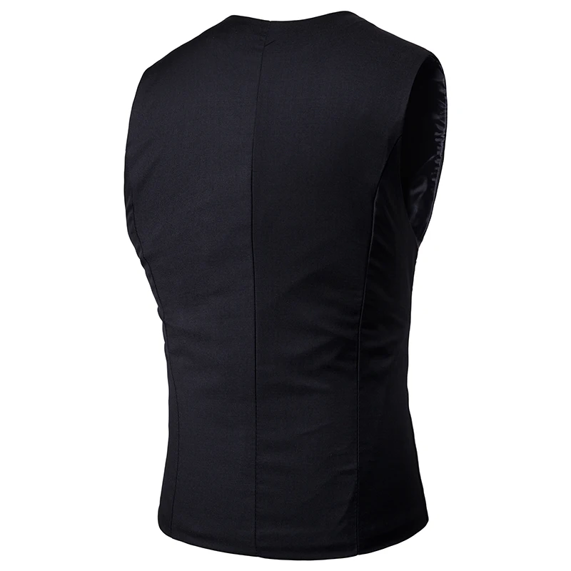 New Arrival Men Vest Palance Dark Grain Design Solid Sleeveless Waistcoat Slim Fit Print Host Formal Dress Hairstylist Vest