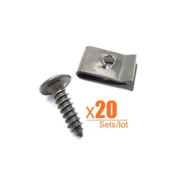 

20pcs/lot Screw Clips for Chinese GY6 Scooter 50-150 M4X15mm 11x17mm Nut metal Clip