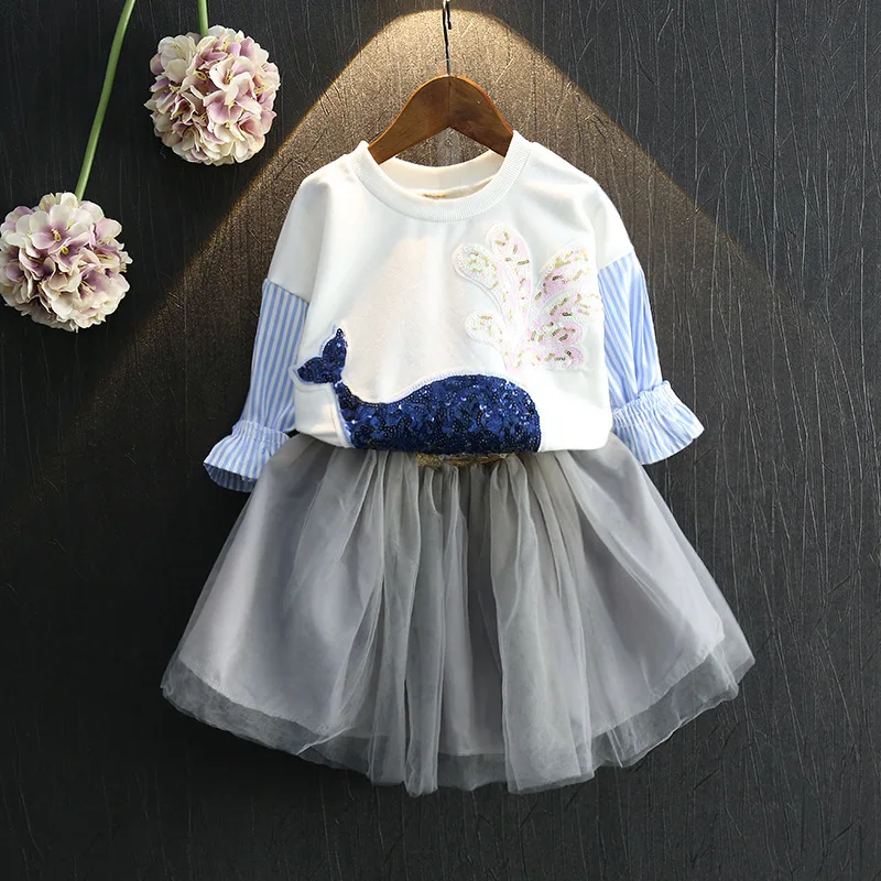 Baby Girls Long Sleeve Top 2016 Autumn Whale Sequins Striped Patchwork Sweatshirt Top Korean Children Clothing Kids Tshirt 2-7Y Baby Girls Long Sleeve Top 2016 Autumn Whale Sequins Striped Patchwork Sweatshirt Top Korean Children Clothing Kids Tshirt 2-7Y