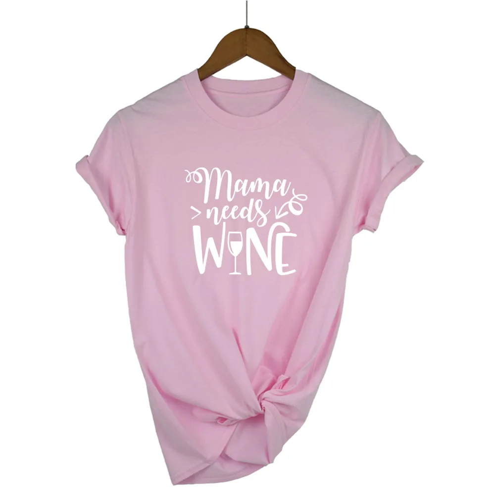 Mama needs wine футболка летняя новая модная женская футболка подарок для мамы футболки топы слоган забавная футболка