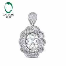Caimao с полукреплением Кулон овальной огранки настройки& 1,85 карат АЛМАЗ 18 К белого золота драгоценный камень украшения для помолвки