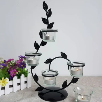 

Romantic Candle holder Wedding tealight cup Home Candle Holder Decoration Handmade Black Christmas Kerzenhalter floating 50ch046