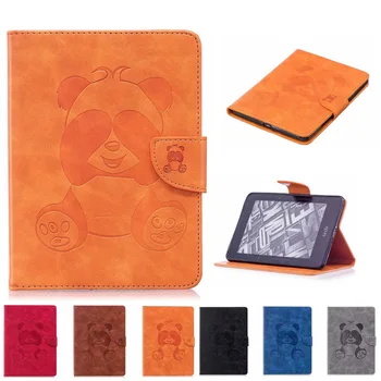 

3D Panda Printed PU Leather Case For Amazon kindle paperwhite 1 2 3 6 inch Cover stand with Sleep&Wake Up function case+film+pen
