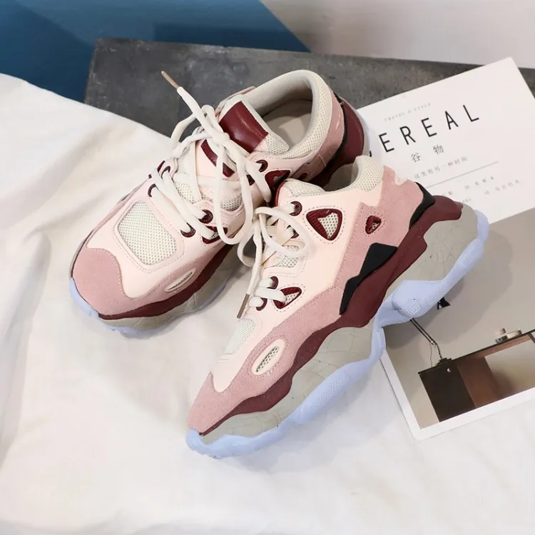 

Casual Shoes Women Chunky Sneakers Fashion Dad Shoes For Women Spring Autumn White Black Shoes Chunky Sneaker Vulcanize Shoes