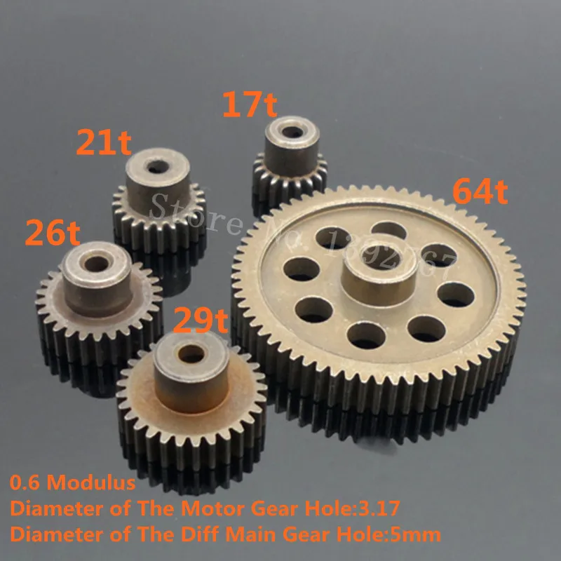 29T RC 1:10 Buggy/Truck/Car Diff Main Gear For HSP 11184+11189 64T +Motor Gear 
