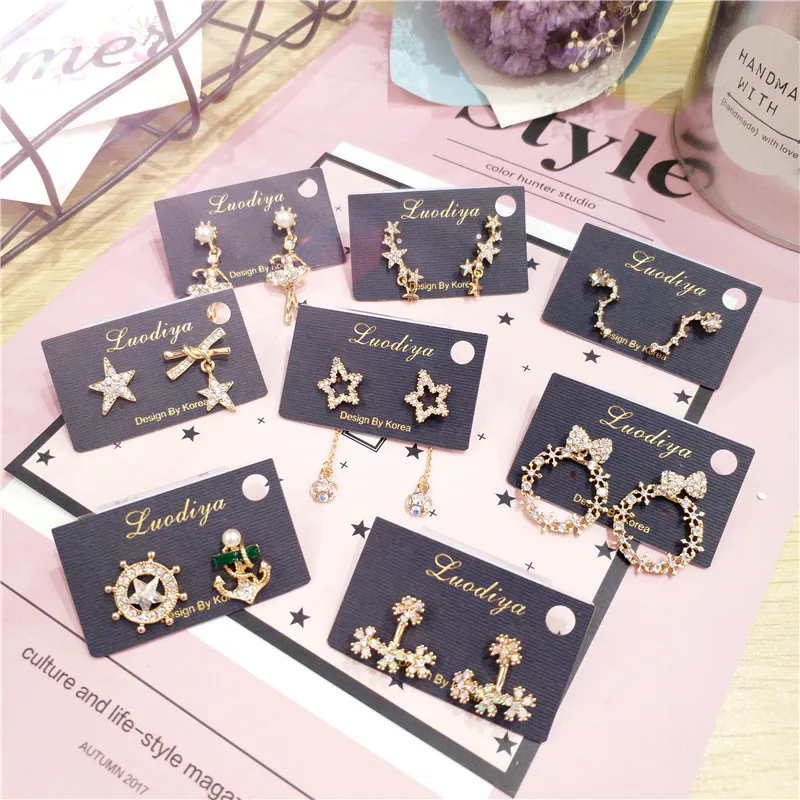 

Korea Handmade Star Ballet Anchor Dipper Rhinestone Women Drop Earrings Dangle Earrings Fashion Jewelry Accessories-JQD5