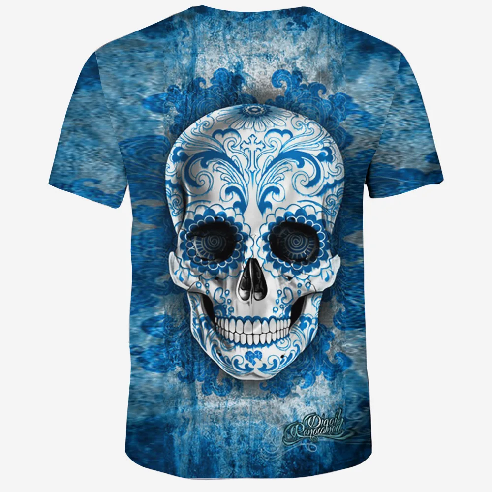MAXDCCB забавная летняя 3D футболка уличные модели love skull для мужчин на открытом