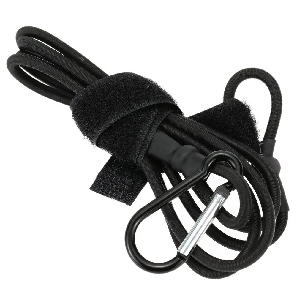 Securing Elastic Kayak Paddle Fishing Rod Pole Leash Bungee Cord With Carabiner Clip Buckle and Loop Tape Fastener Accessory