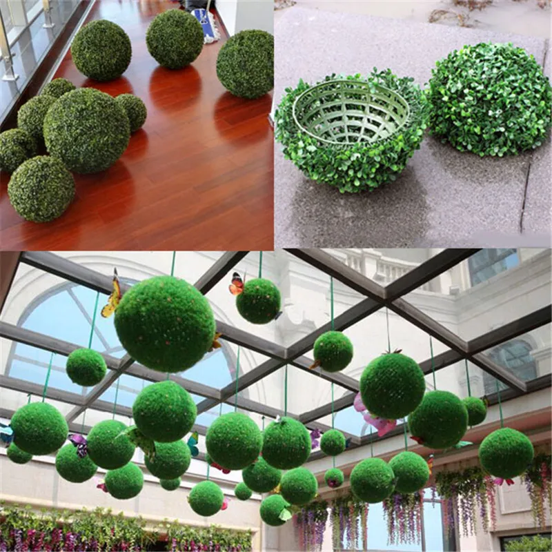 2017 New 5PCS 5inch Artificial Grass Topiary Balls Out/Indoor Hanging