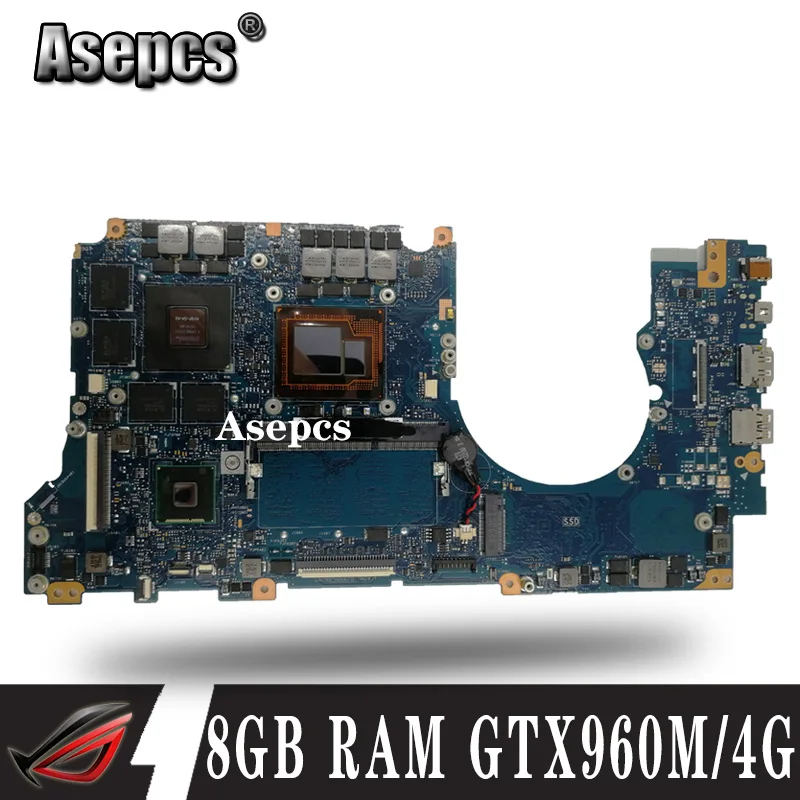 

Asepcs with I7-4720HQ 8GB RAM GTX960M/4GB For ASUS N501J N501JW G501JW G501J UX50JW UX501J Laptop motherboard Mainboard